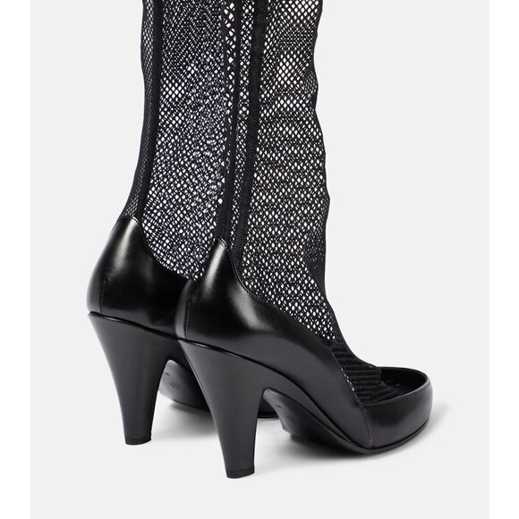 The Row Sock Pumps in Black Leather Mesh 39 9 With Box New Womens Boots - Picture 16 of 17